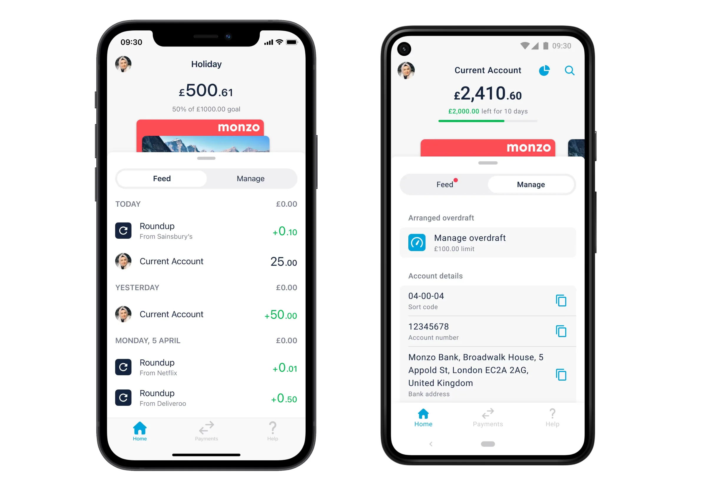 Monzo bank account