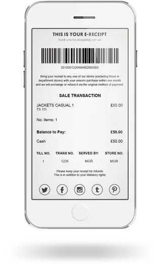 the interface of an ewallet app with e-receipts on it