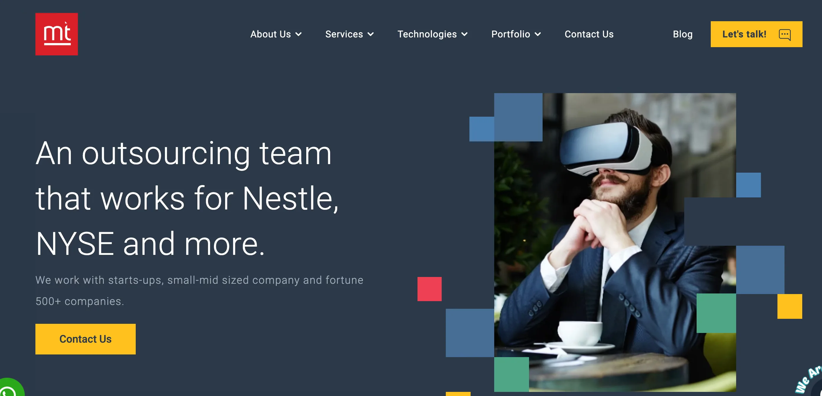 Manektech homepage screen