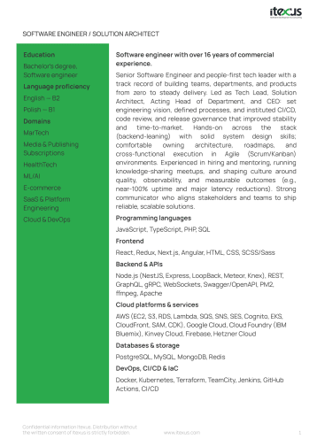 full stack developer architect