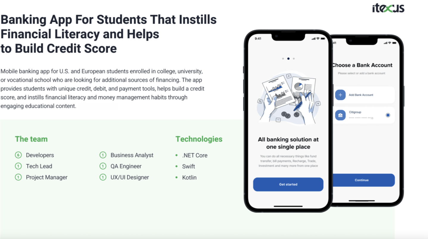 banking app for students case study