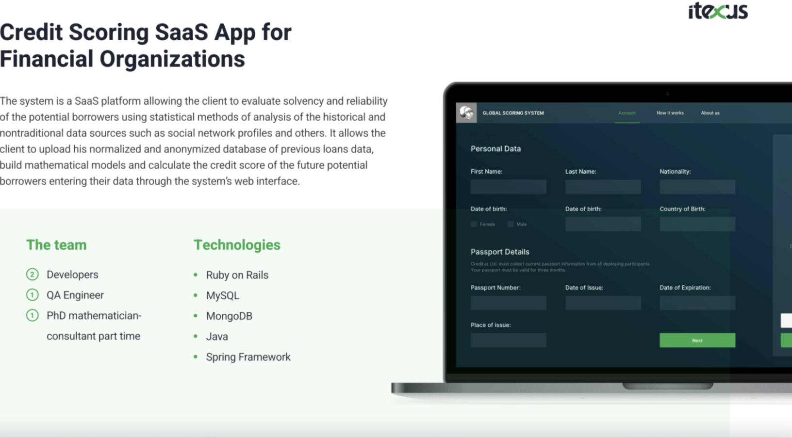 credit scoring saas case study