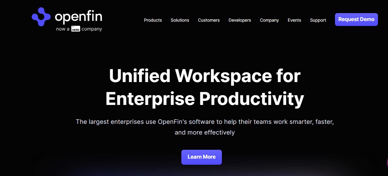 Main screen of OpenFin.co