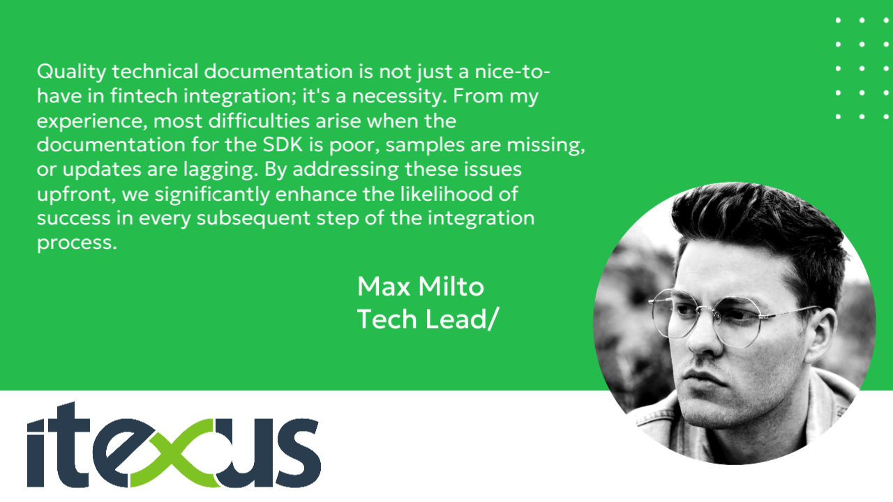 The image presents quote of a team leader about importance of Quality technical documentation 