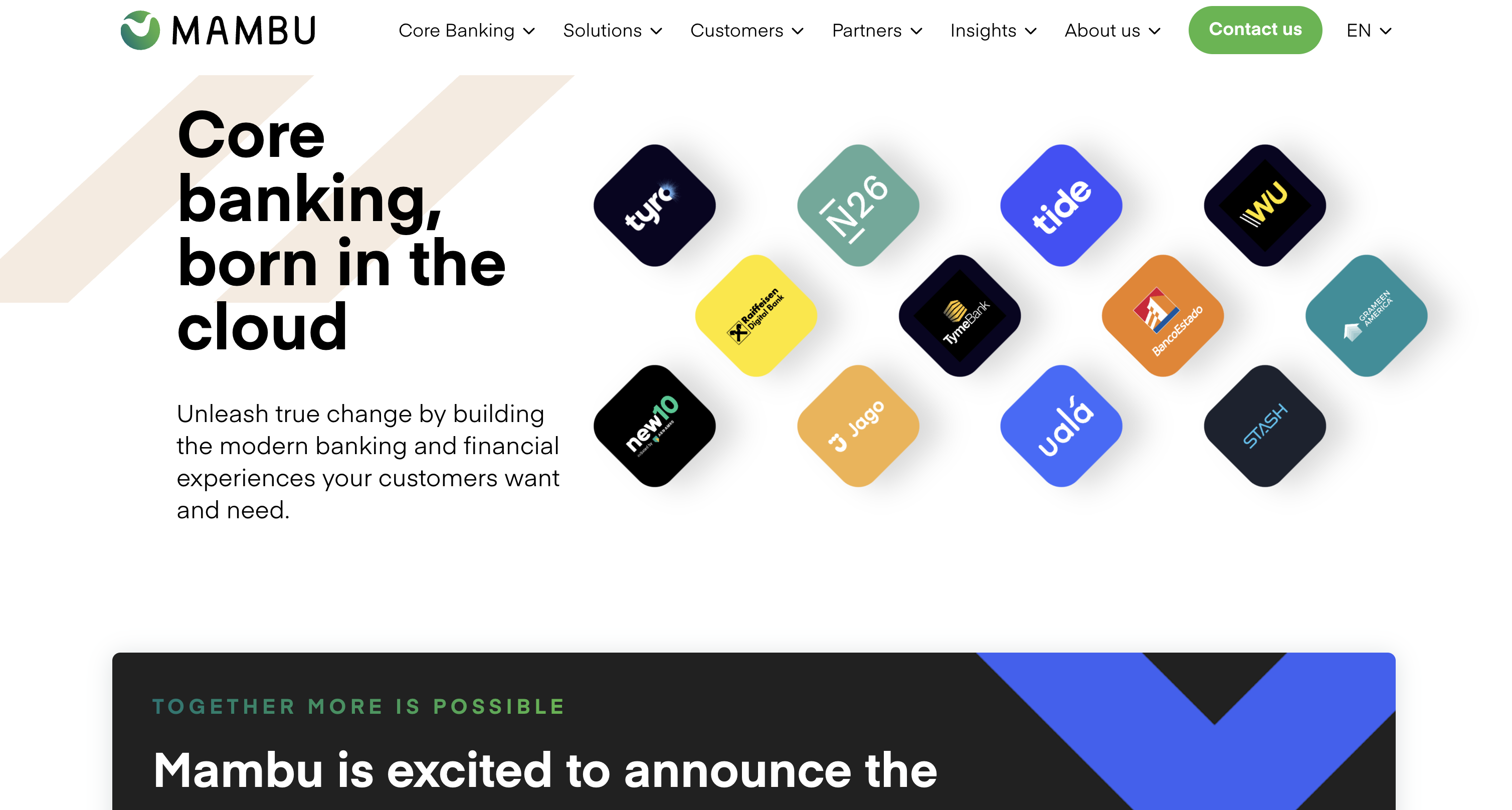 SaaS cloud banking platform